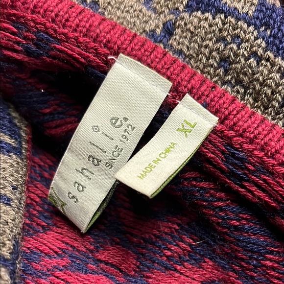 Sahalie Red Multicolor Printed Zip Front Wool Blend Duster Cardigan - Picture 15 of 16